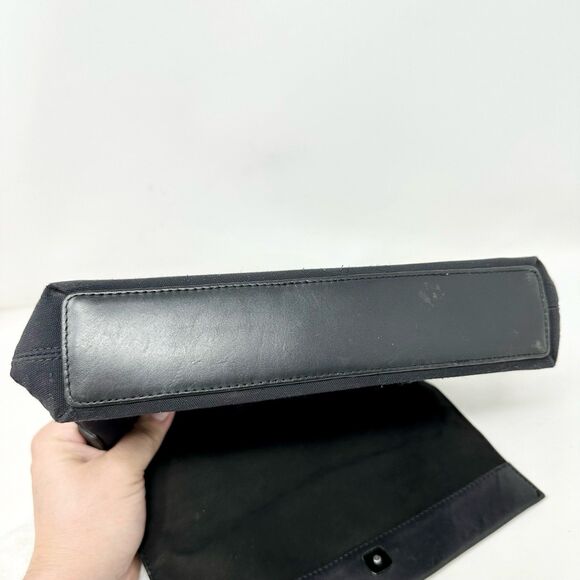 Vintage Tumi Crossbody Purse Solid Black Leather Flap & Nylon Fabric Bag - Picture 7 of 11